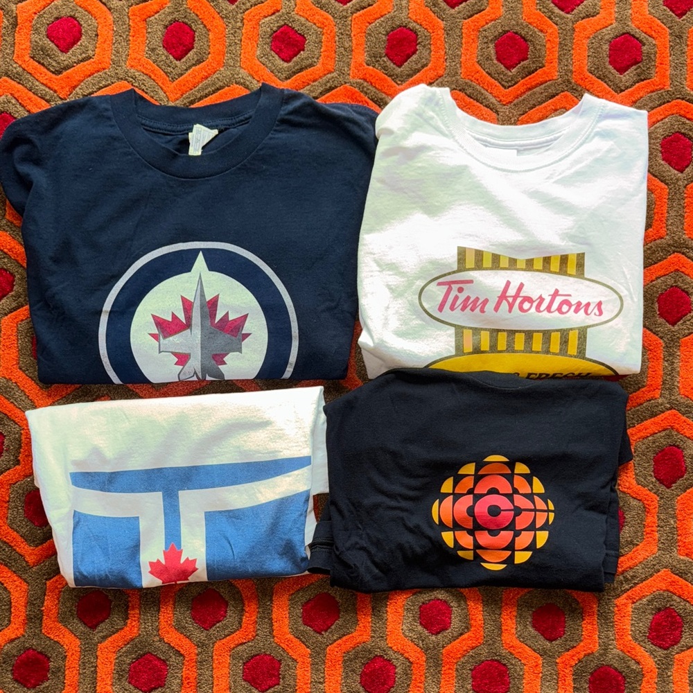 MAKE OFFER Lot of 4 Stylish Graphic Tees for Men - Canadiana Toronto Tim Hortons